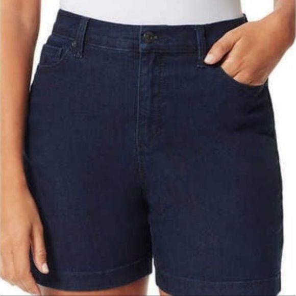 NEW Gloria Vanderbilt Ladies' Amanda Shorts Womens PLUS Size 22W Dark Den… - Picture 1 of 5